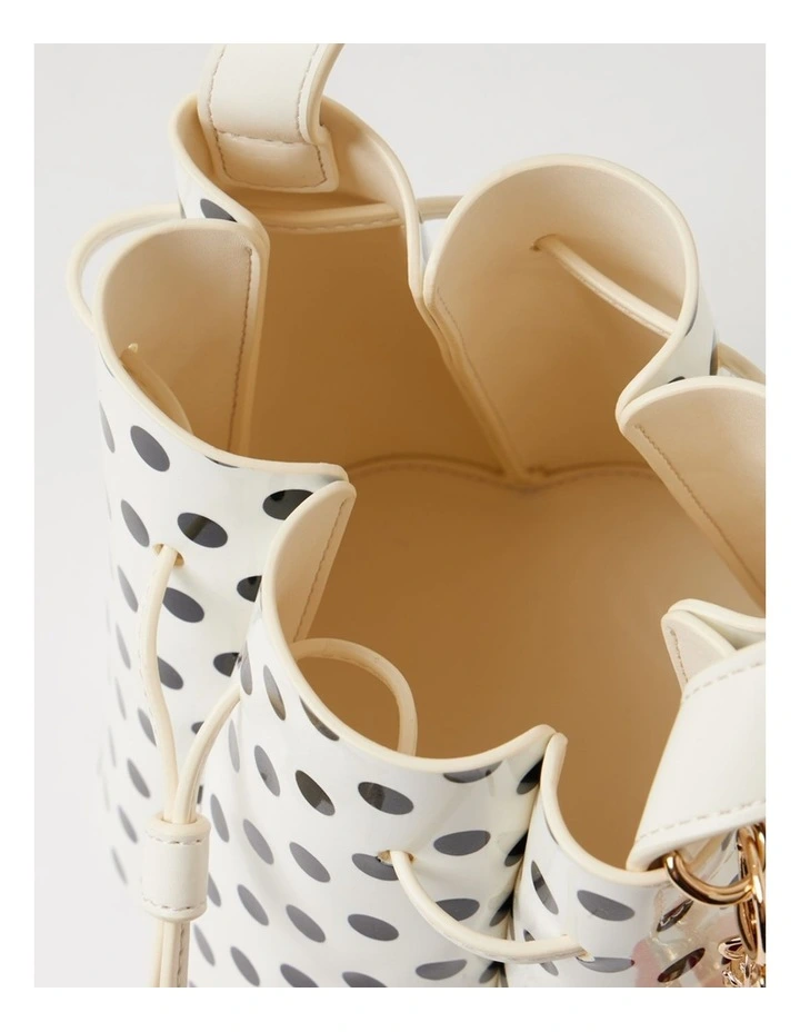 Lazzura White Black Spot Patent Pu Handbag image 5