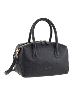 Pierre Cardin Italian Leather Tote Crossbody Bag in Black