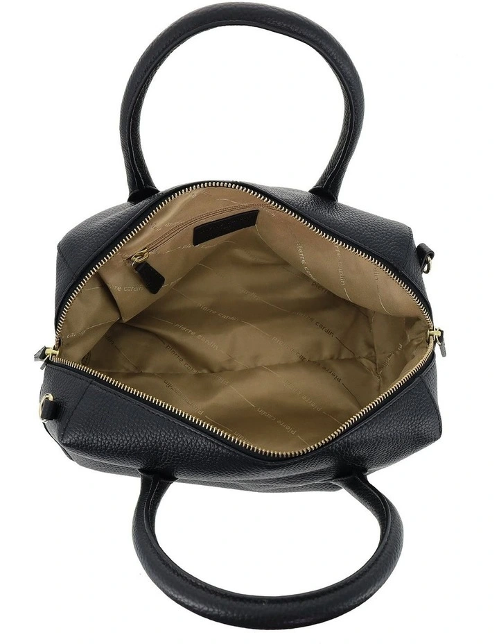 Pierre Cardin Italian Leather Tote Crossbody Bag in Black image 3