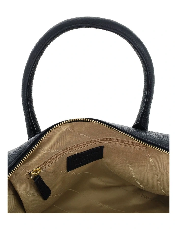 Pierre Cardin Italian Leather Tote Crossbody Bag in Black image 4