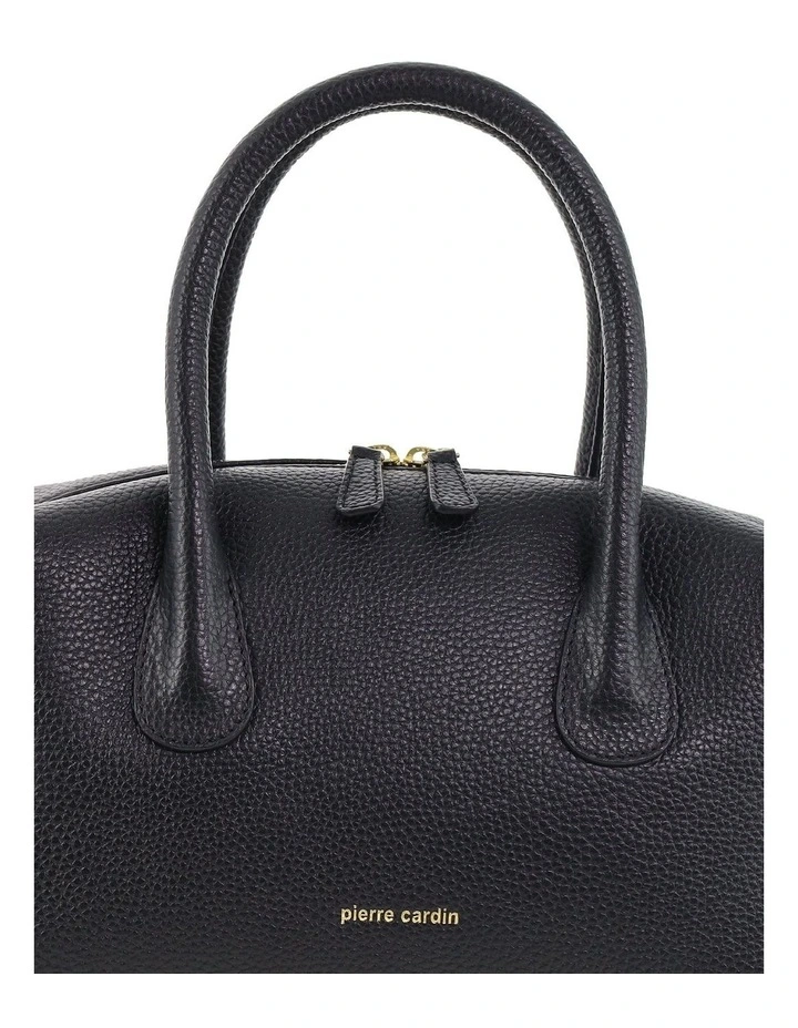 Pierre Cardin Italian Leather Tote Crossbody Bag in Black image 5