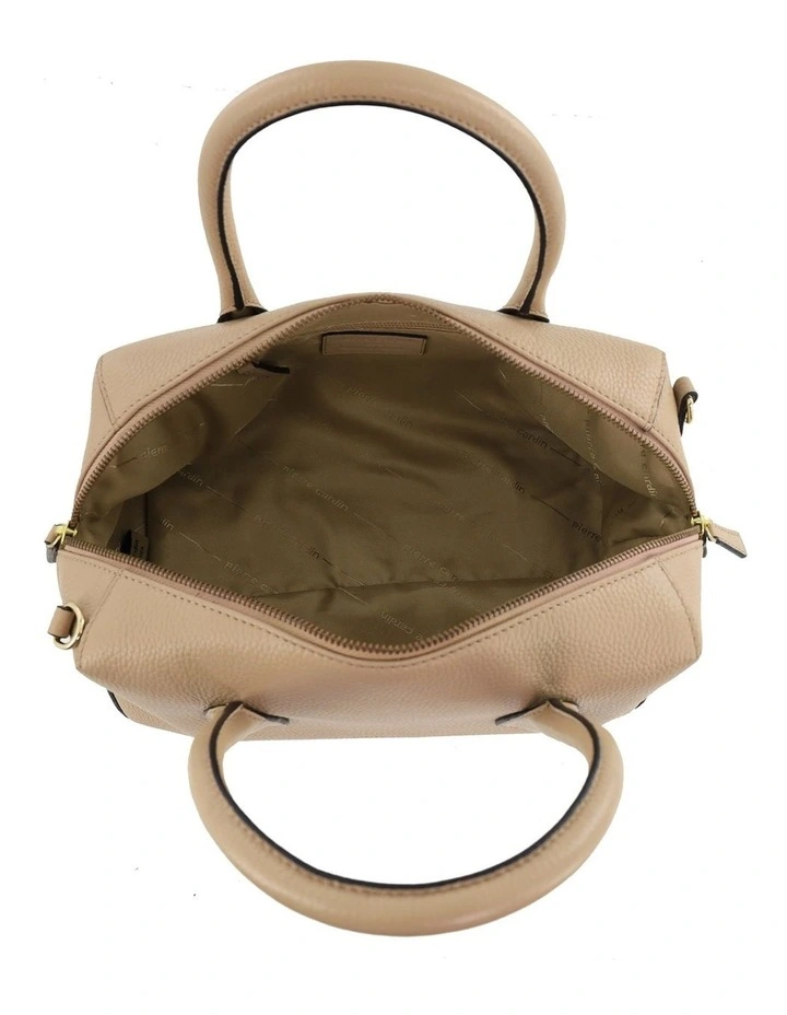 Pierre Cardin Italian Leather Tote Crossbody Bag in Camel image 2