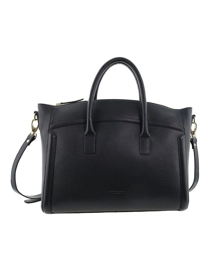 Pierre Cardin Genuine Leather Square Tote Crossbody Bag in Black image 3