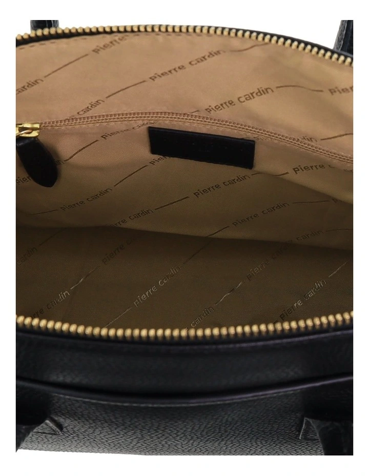 Pierre Cardin Genuine Leather Square Tote Crossbody Bag in Black image 4