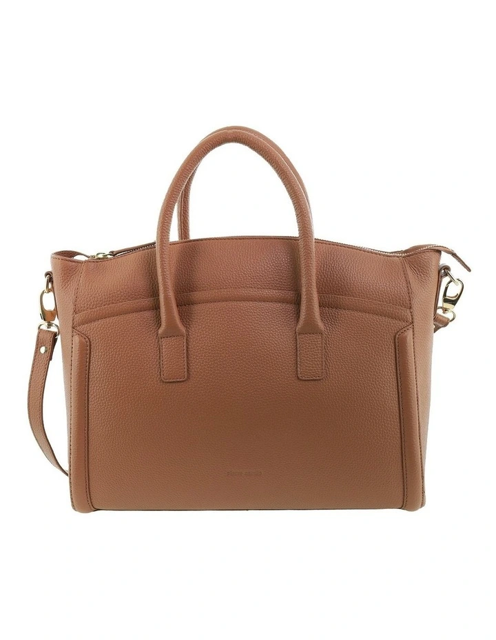 Pierre Cardin Genuine Leather Square Tote Crossbody Bag in Tan image 4