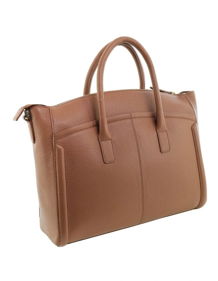 Pierre Cardin Genuine Leather Square Tote Crossbody Bag in Tan image 5