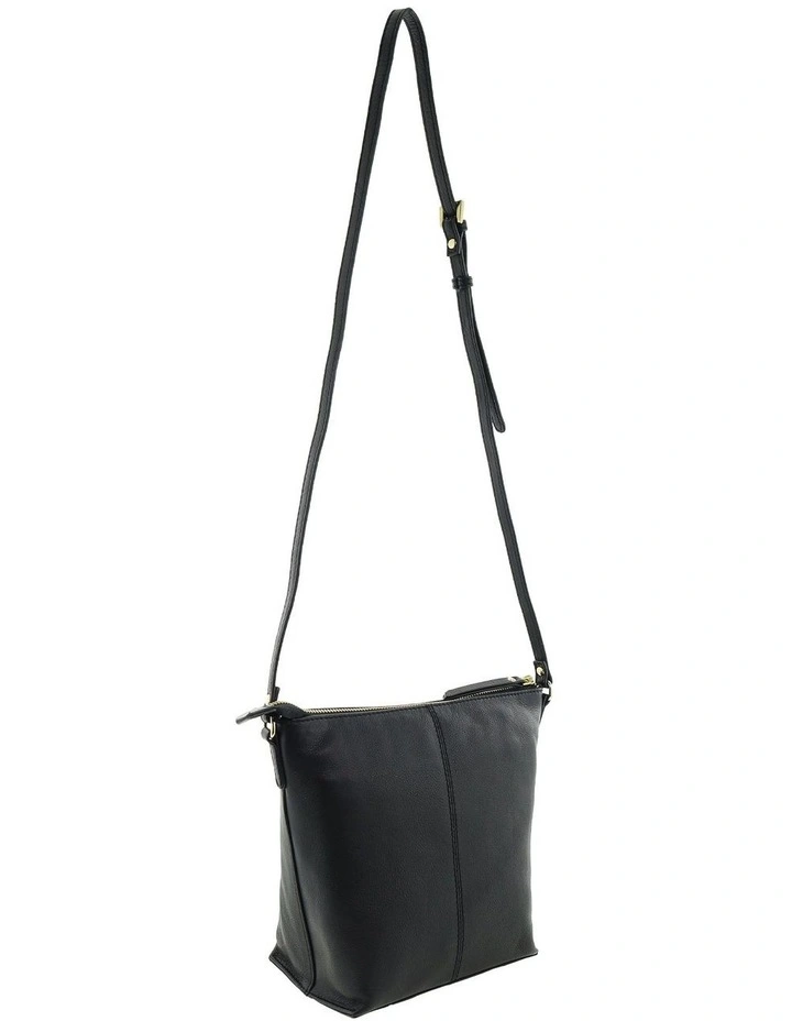 Pierre Cardin Genuine Leather Bucket Crossbody Bag in Black image 3