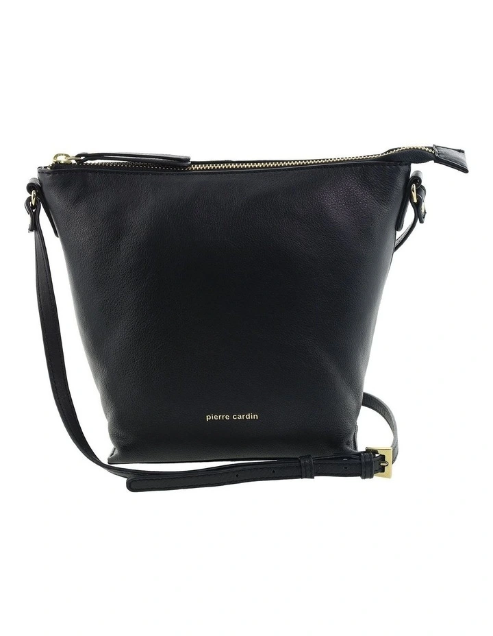 Pierre Cardin Genuine Leather Bucket Crossbody Bag in Black image 4