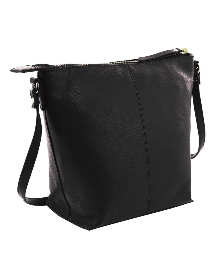 Pierre Cardin Genuine Leather Bucket Crossbody Bag in Black image 5