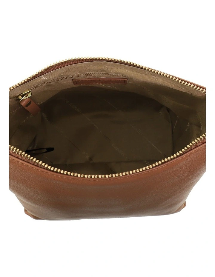 Pierre Cardin Genuine Leather Bucket Crossbody Bag in Chocolate image 2