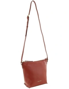Pierre Cardin Genuine Leather Bucket Crossbody Bag in Terra