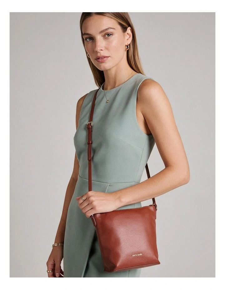 Pierre Cardin Genuine Leather Bucket Crossbody Bag in Terra image 2