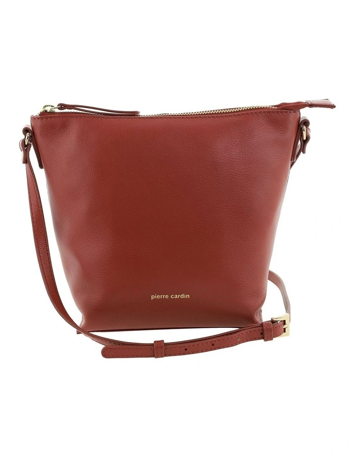 Pierre Cardin Genuine Leather Bucket Crossbody Bag in Terra image 5