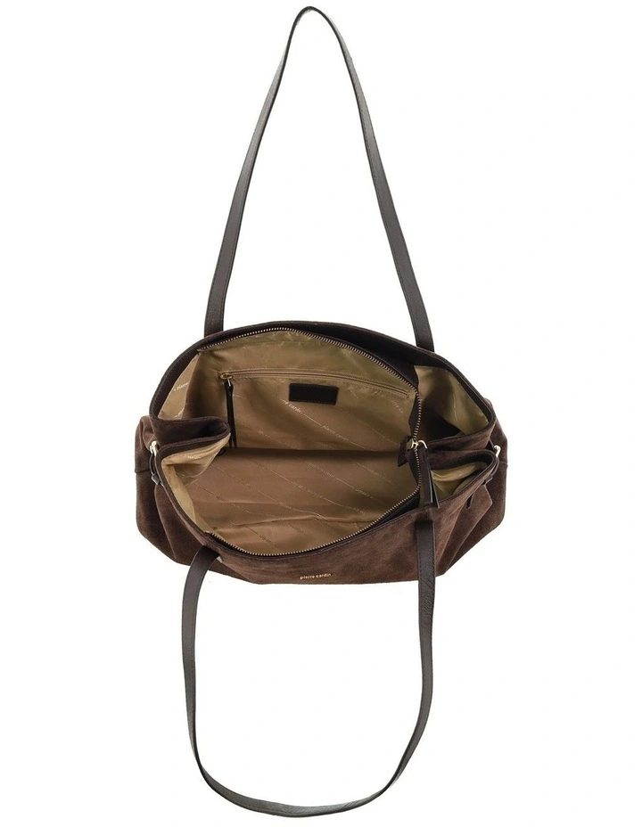 Pierre Cardin Genuine Suede Leather Shoulder Bag in Chocolate image 3
