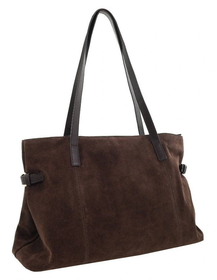 Pierre Cardin Genuine Suede Leather Shoulder Bag in Chocolate image 4