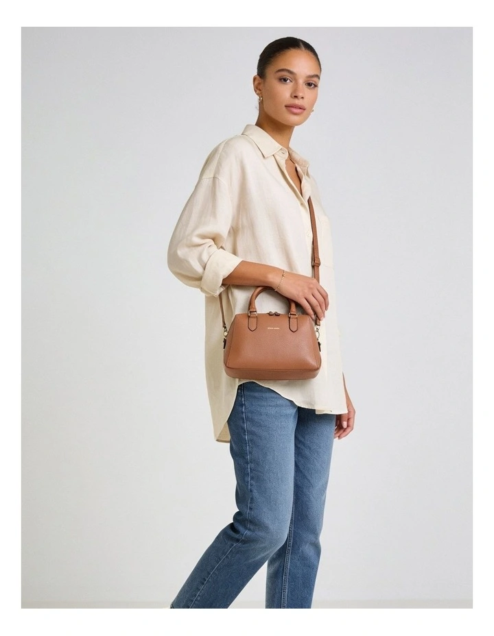 Pierre Cardin Genuine Leather Mini Tote Crossbody Bag in Chocolate image 2