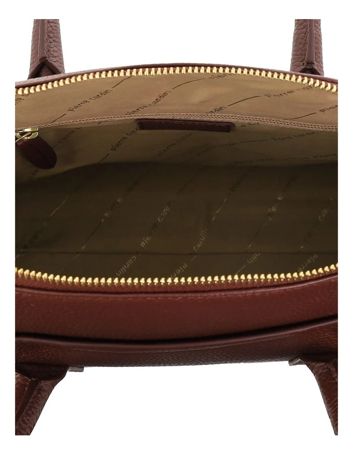 Pierre Cardin Genuine Leather Square Tote Crossbody Bag in Chocolate image 2