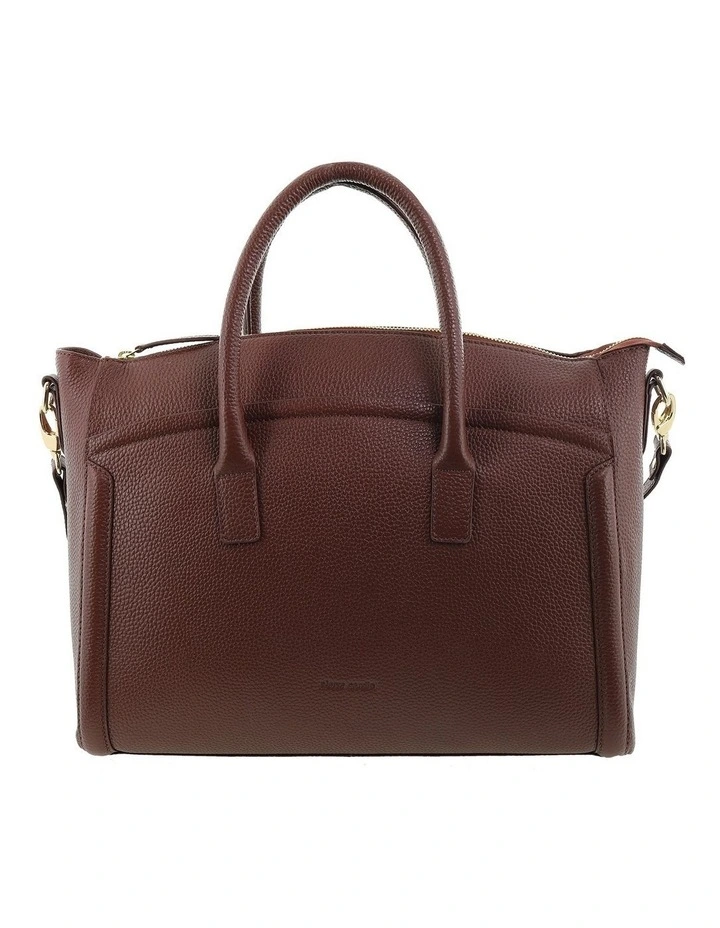 Pierre Cardin Genuine Leather Square Tote Crossbody Bag in Chocolate image 4