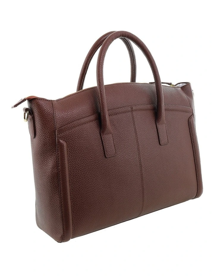 Pierre Cardin Genuine Leather Square Tote Crossbody Bag in Chocolate image 5