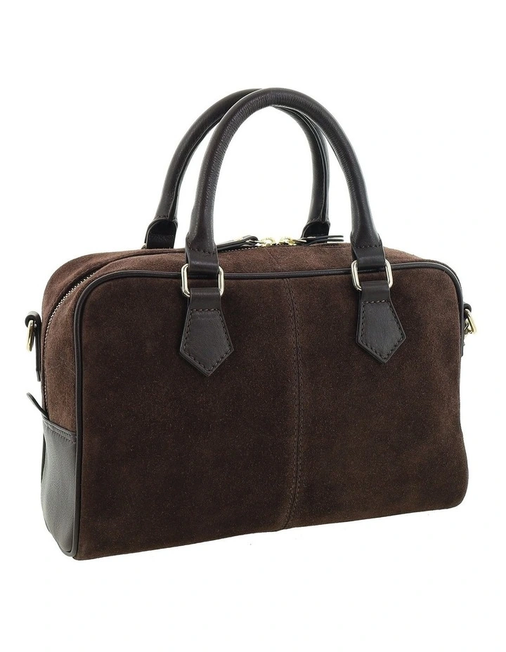 Pierre Cardin Genuine Suede Leather Tote Crossbody Bag in Chocolate image 4