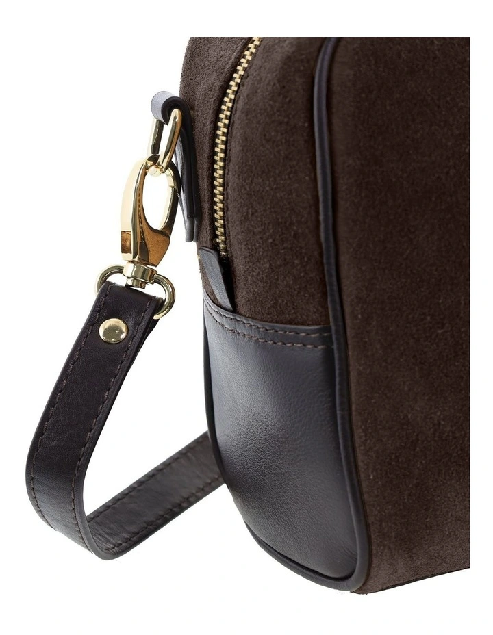 Pierre Cardin Genuine Suede Leather Tote Crossbody Bag in Chocolate image 5