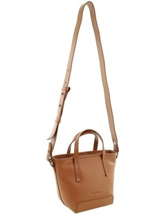 Pierre Cardin Genuine Leather Tote Crossbody Bag in Chocolate
