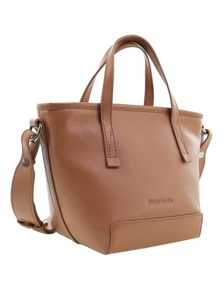 Pierre Cardin Genuine Leather Tote Crossbody Bag in Chocolate image 4