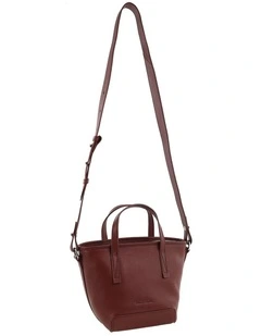 Pierre Cardin Genuine Leather Tote Crossbody Bag in Wine