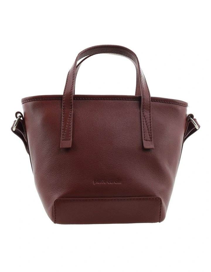 Pierre Cardin Genuine Leather Tote Crossbody Bag in Wine image 5