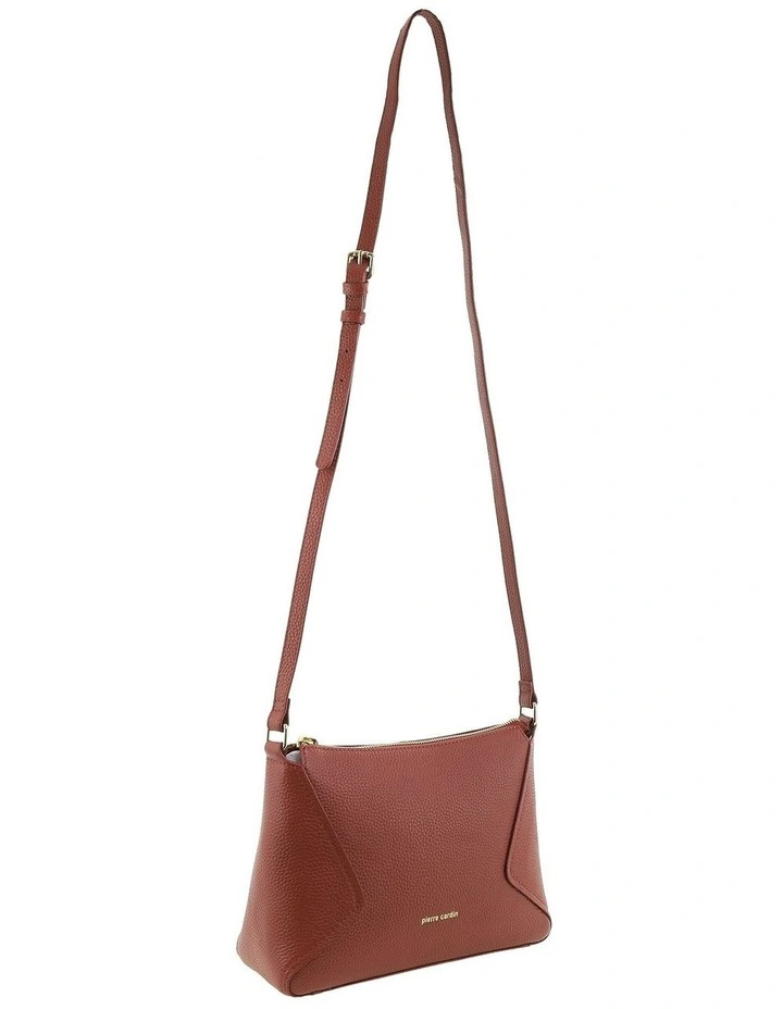 Pierre Cardin Genuine Leather Soft Pebbled Crossbody Bag in Terra image 1