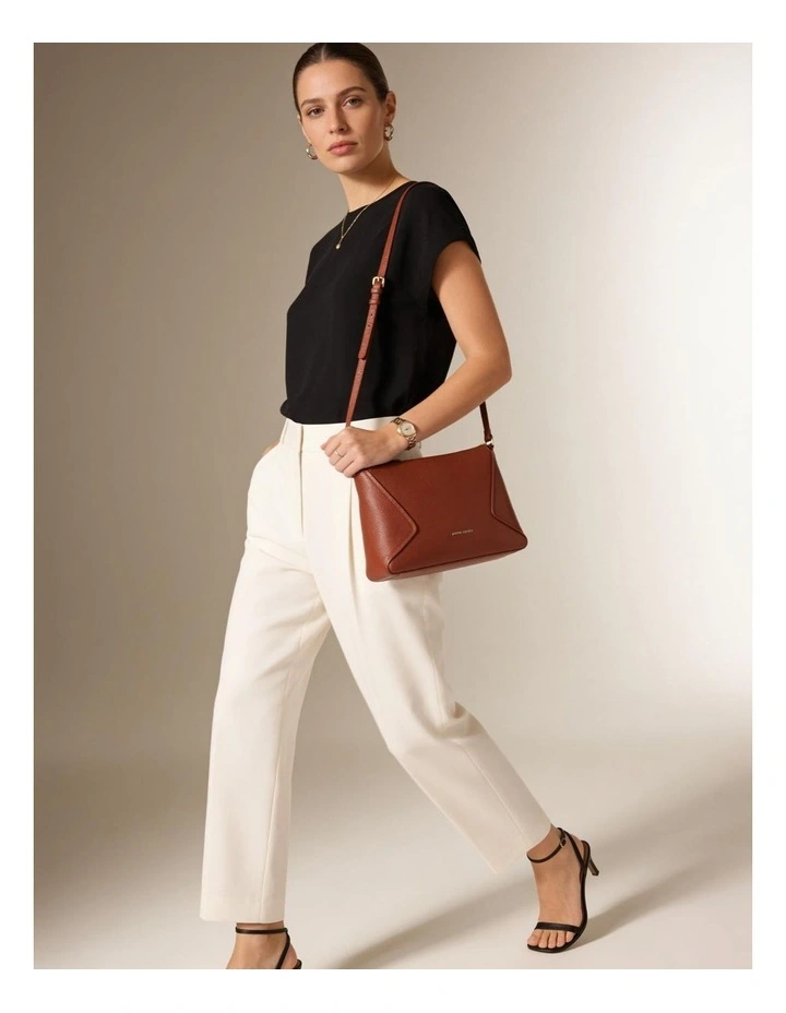 Pierre Cardin Genuine Leather Soft Pebbled Crossbody Bag in Terra image 2