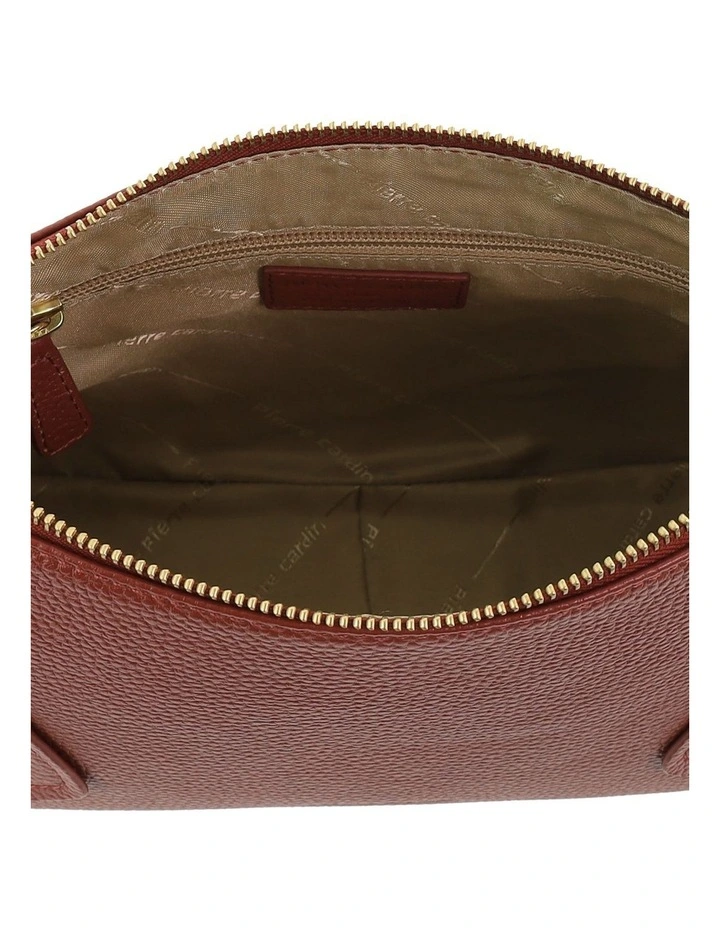 Pierre Cardin Genuine Leather Soft Pebbled Crossbody Bag in Terra image 3