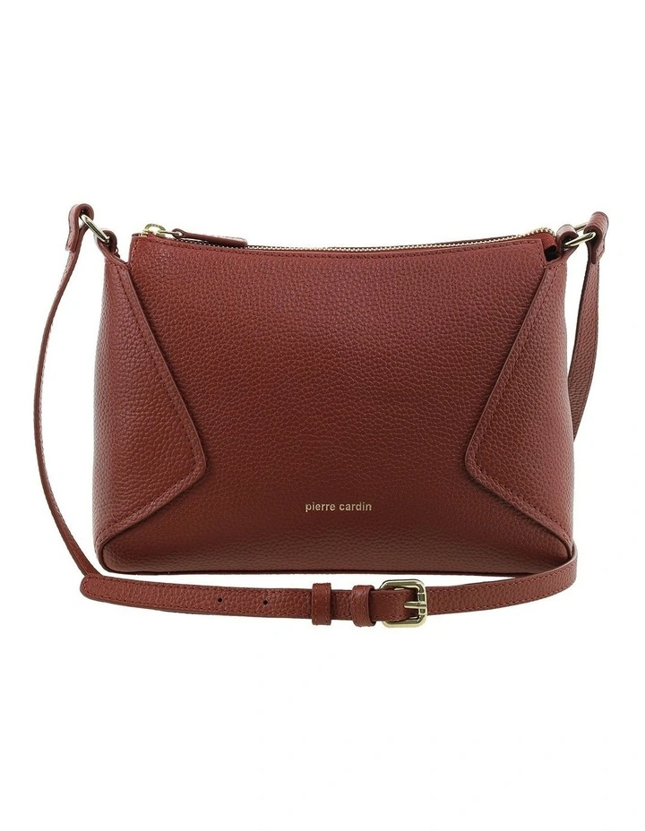 Pierre Cardin Genuine Leather Soft Pebbled Crossbody Bag in Terra image 4
