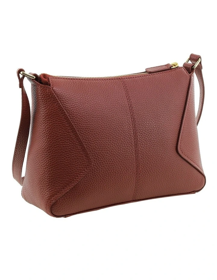 Pierre Cardin Genuine Leather Soft Pebbled Crossbody Bag in Terra image 5