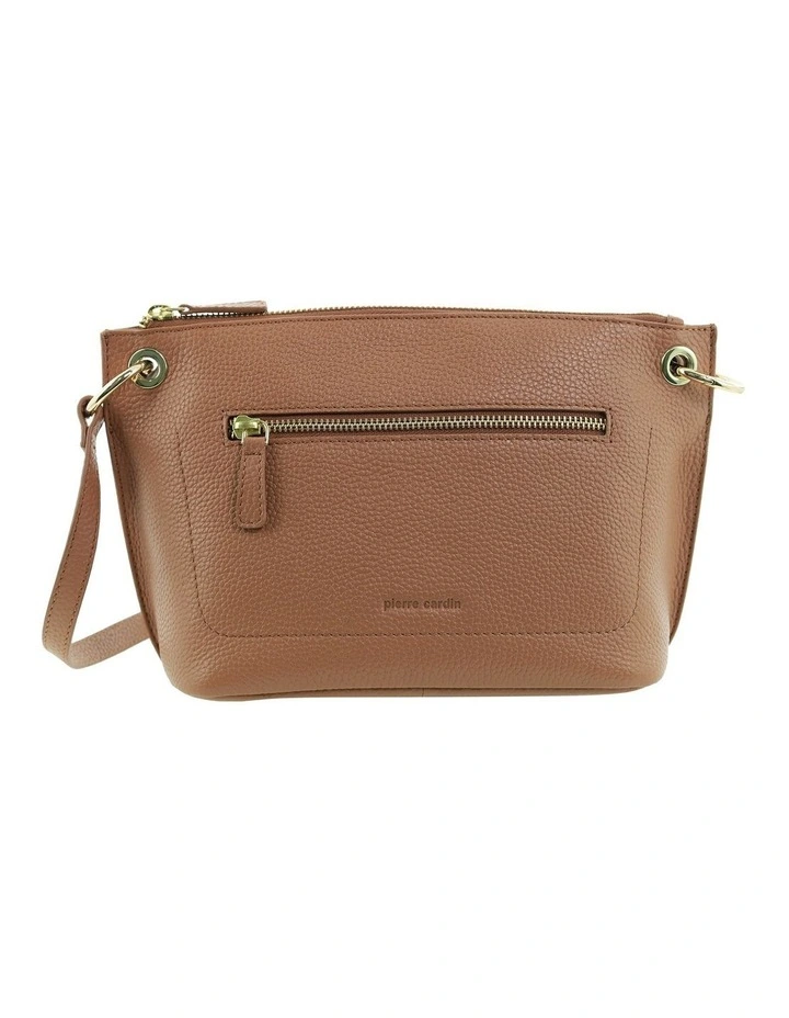 Pierre Cardin Genuine Leather Crossbody Bag in Chocolate image 3