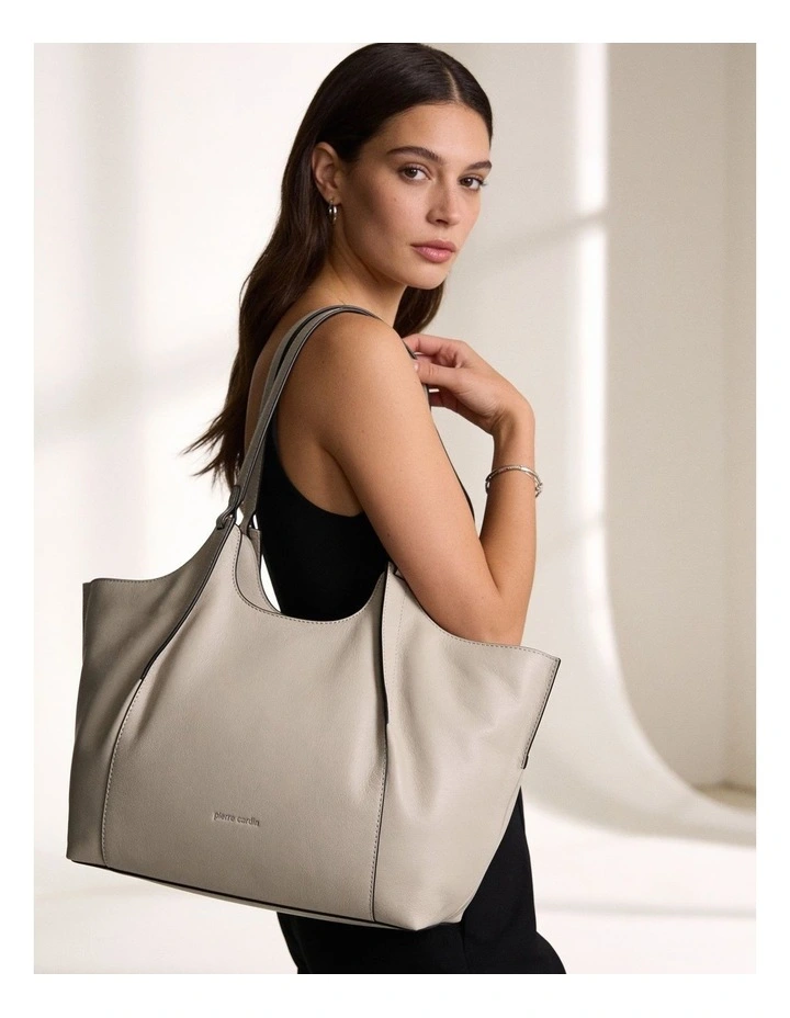 Pierre Cardin Genuine Italian Leather Shoulder Bag in Bone image 2