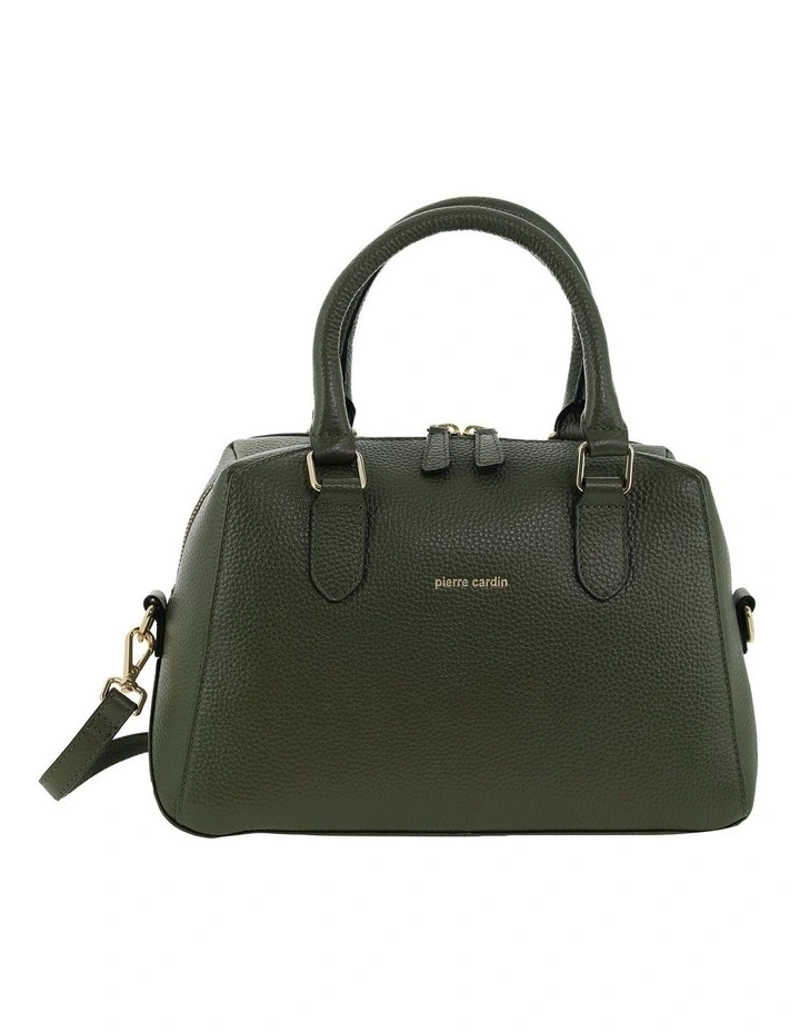 Pierre Cardin Genuine Leather Mini Tote Crossbody Bag in Geen image 3