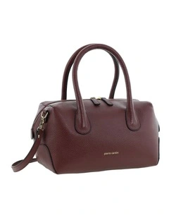 Pierre Cardin Italian Leather Tote Crossbody Bag in Wine