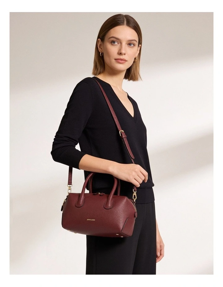 Pierre Cardin Italian Leather Tote Crossbody Bag in Wine image 2