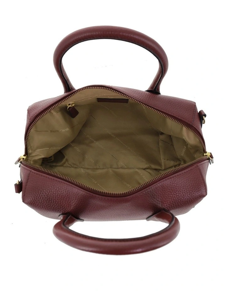 Pierre Cardin Italian Leather Tote Crossbody Bag in Wine image 3