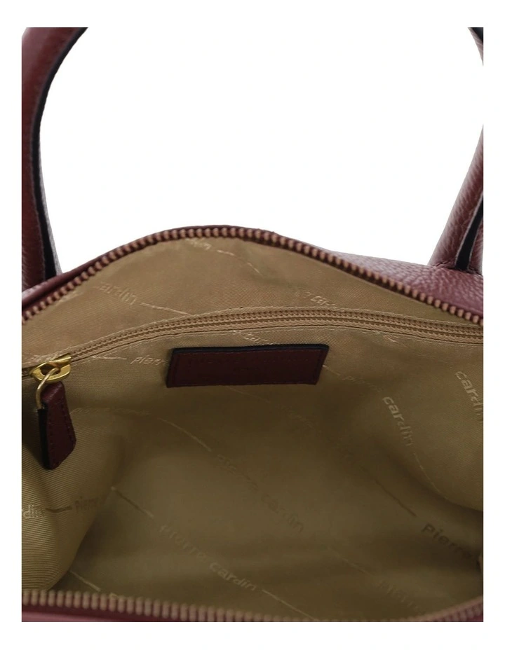 Pierre Cardin Italian Leather Tote Crossbody Bag in Wine image 4