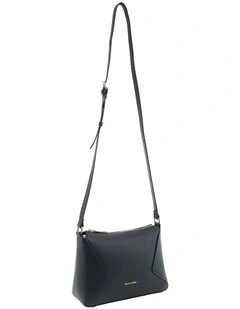 Pierre Cardin Genuine Leather Soft Pebbled Crossbody Bag in Navy