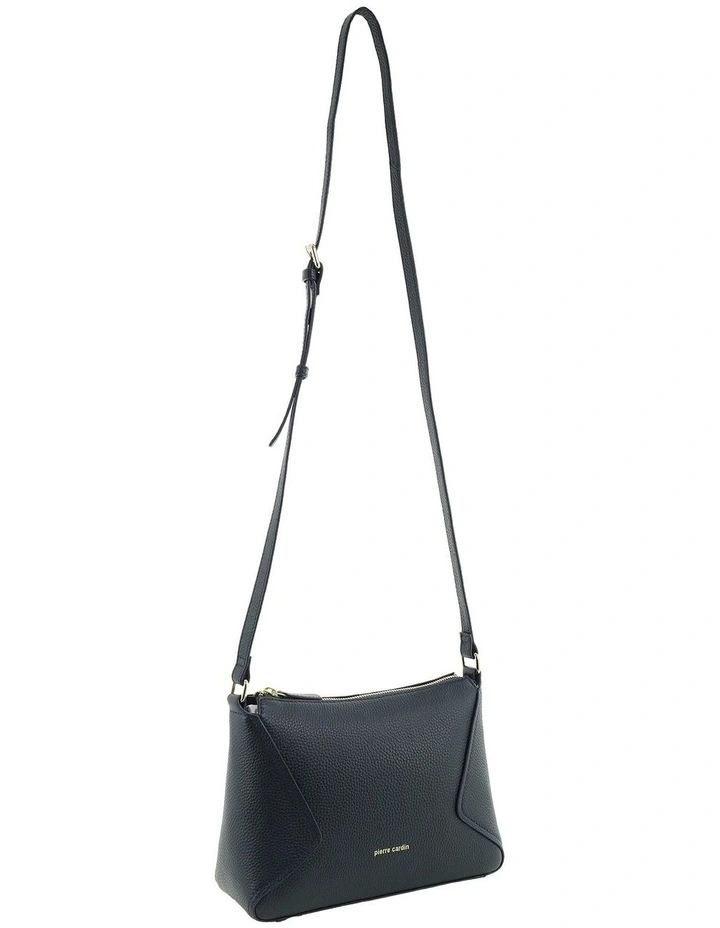 Pierre Cardin Genuine Leather Soft Pebbled Crossbody Bag in Navy image 1