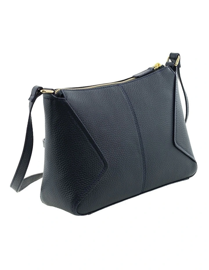 Pierre Cardin Genuine Leather Soft Pebbled Crossbody Bag in Navy image 4