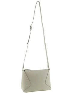 Pierre Cardin Genuine Leather Soft Pebbled Crossbody Bag in Bone
