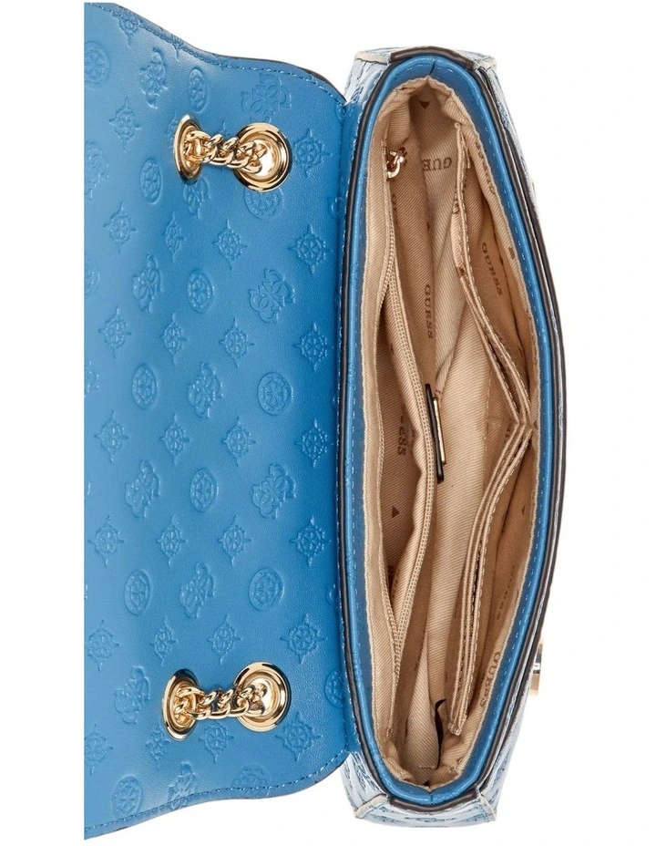 Arlena Logo Convertible Crossbody Flap Bag in Blue image 5