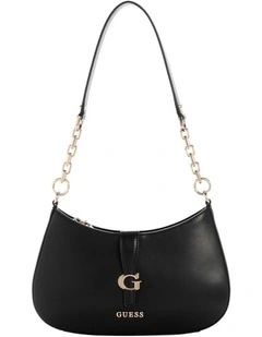 Carrie Top Zip Shoulder Bag in Black