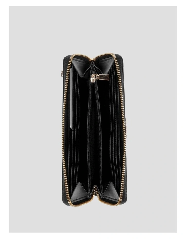 Laurel Large Zip Around Wallet in Black image 3