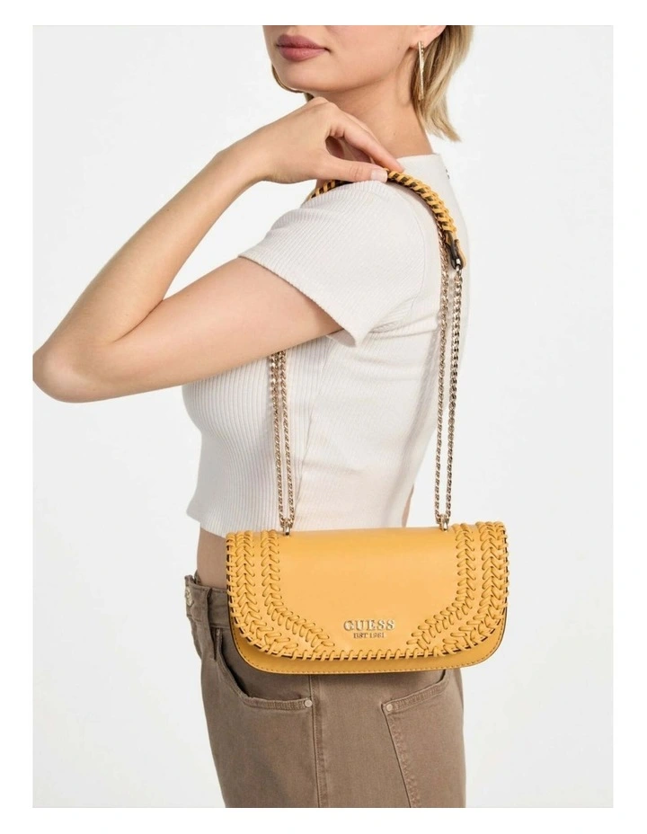 Tatum Convertible Crossbody Flap Bag in Yellow image 2