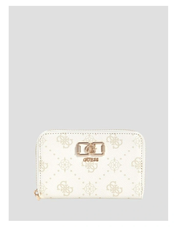 Emelie Medium Zip Around Wallet in White Logo image 1